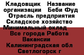 Кладовщик › Название организации ­ Беби Фуд › Отрасль предприятия ­ Складское хозяйство › Минимальный оклад ­ 1 - Все города Работа » Вакансии   . Калининградская обл.,Светлогорск г.